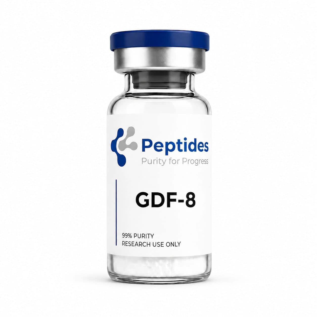 GDF-8 (Myostatin) research peptide — ≥98% purity by HPLC — CAS 152918-18-8 — also known as Myostatin, Growth Differentiation Factor 8 — lyophilized powder for in-vitro laboratory research — Peptides.net