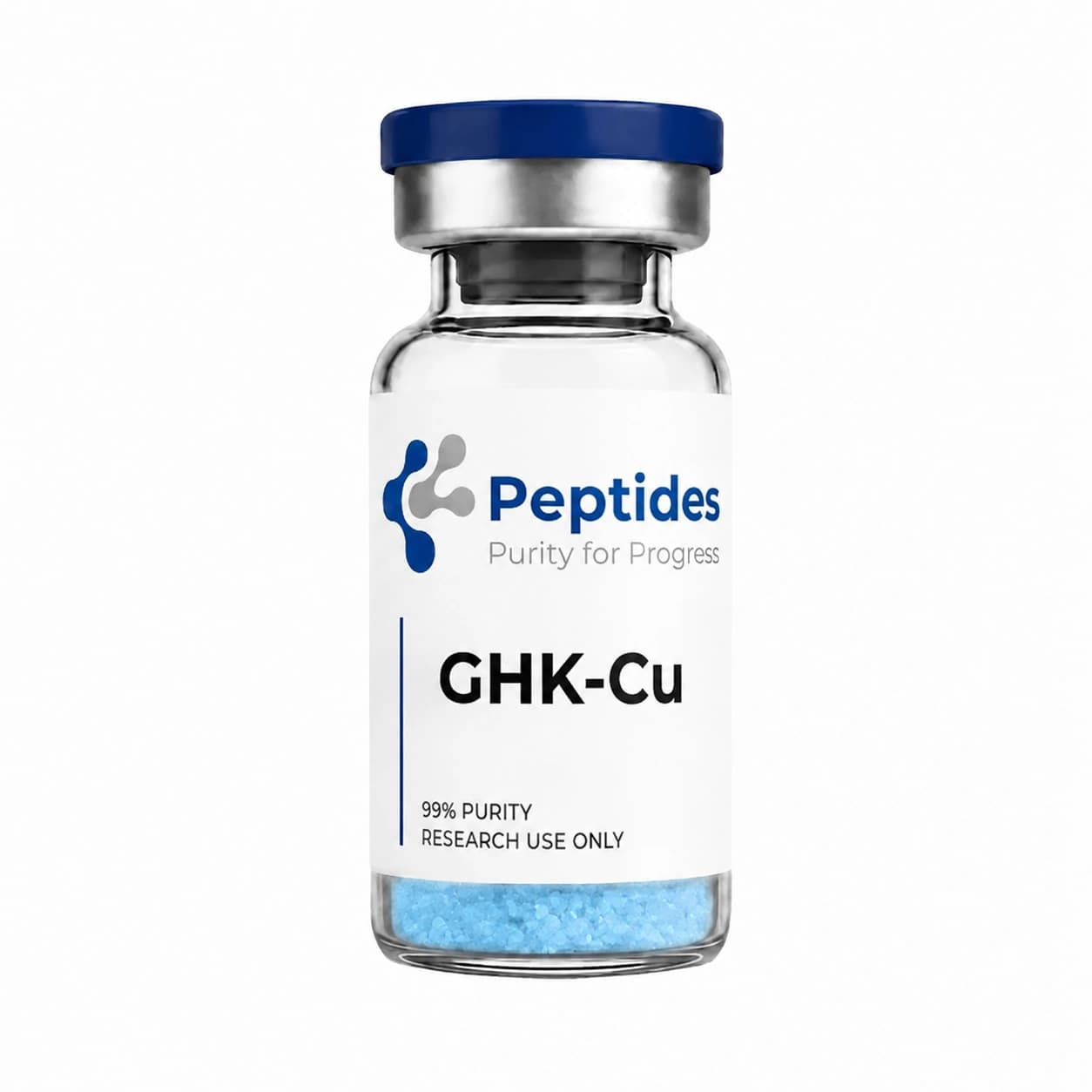 GHK-Cu (Copper Peptide) research peptide — ≥98% purity by HPLC — CAS 89030-95-5 — also known as Copper Peptide, Copper GHK, GHK-Copper — lyophilized powder for in-vitro laboratory research — Peptides.net